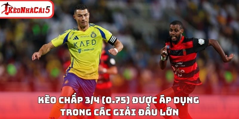 Kèo chấp 3/4 (0.75) được áp dụng trong các giải đấu lớn
